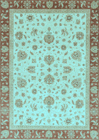 Oriental Light Blue Traditional Rug, abs4057lblu