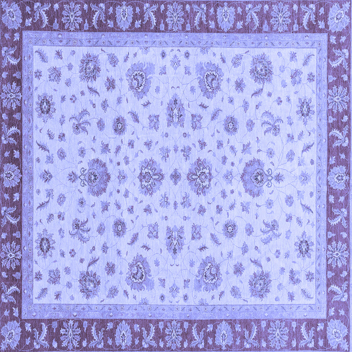 Square Machine Washable Oriental Blue Traditional Rug, wshabs4057blu