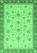 Machine Washable Oriental Emerald Green Traditional Area Rugs, wshabs4057emgrn