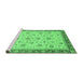 Sideview of Machine Washable Oriental Emerald Green Traditional Area Rugs, wshabs4057emgrn