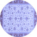 Round Oriental Blue Traditional Rug, abs4057blu