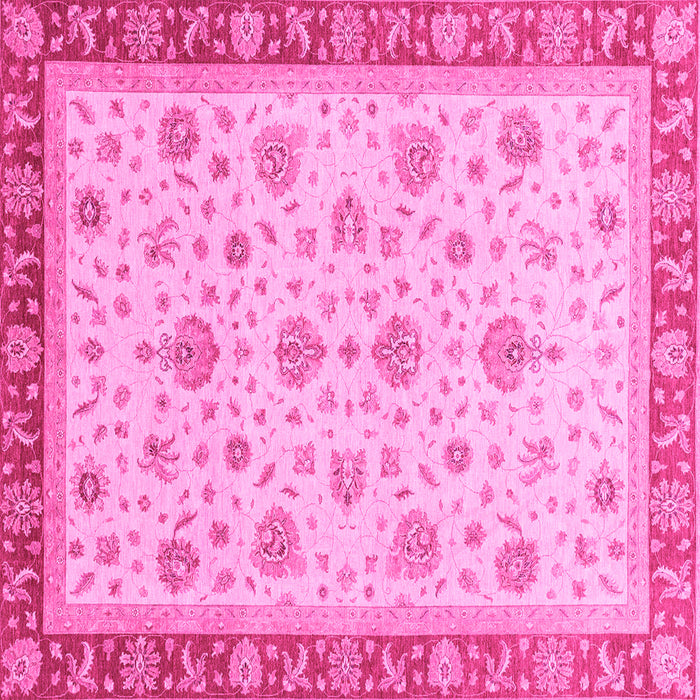 Square Oriental Pink Traditional Rug, abs4057pnk