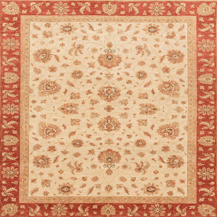 Square Machine Washable Abstract Bright Orange Rug, wshabs4057