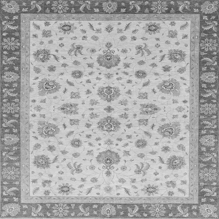 Square Machine Washable Oriental Gray Traditional Rug, wshabs4057gry