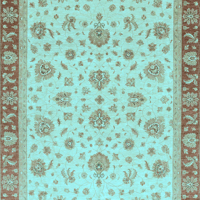 Machine Washable Oriental Light Blue Traditional Rug, wshabs4057lblu