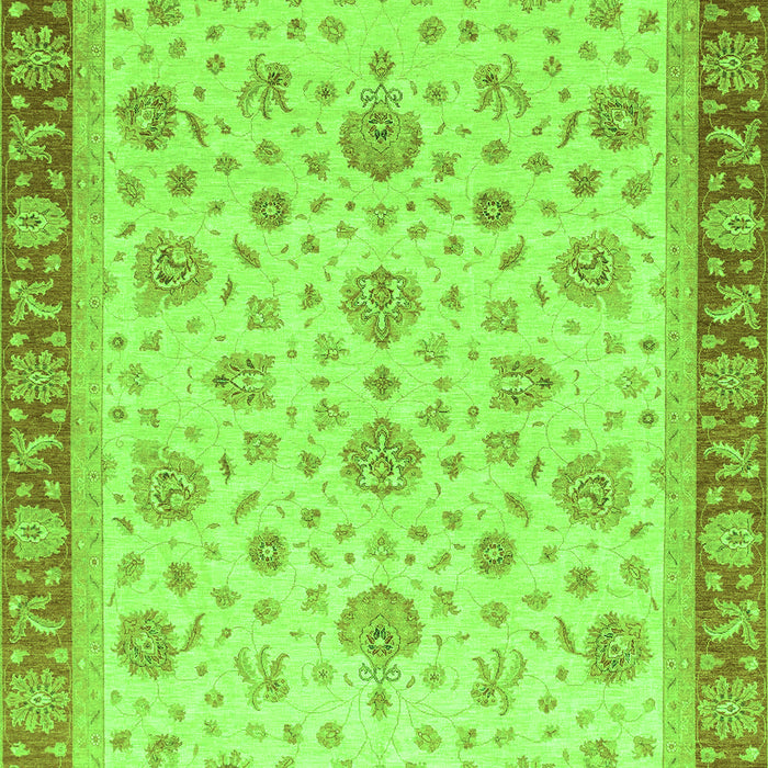 Machine Washable Oriental Green Traditional Area Rugs, wshabs4057grn