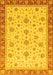 Machine Washable Oriental Yellow Traditional Rug, wshabs4057yw