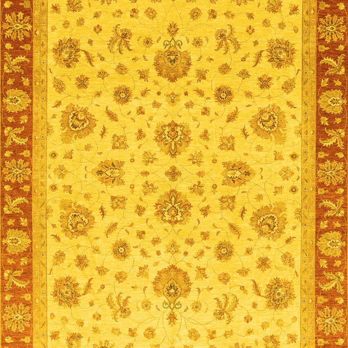 Machine Washable Oriental Yellow Traditional Rug, wshabs4057yw
