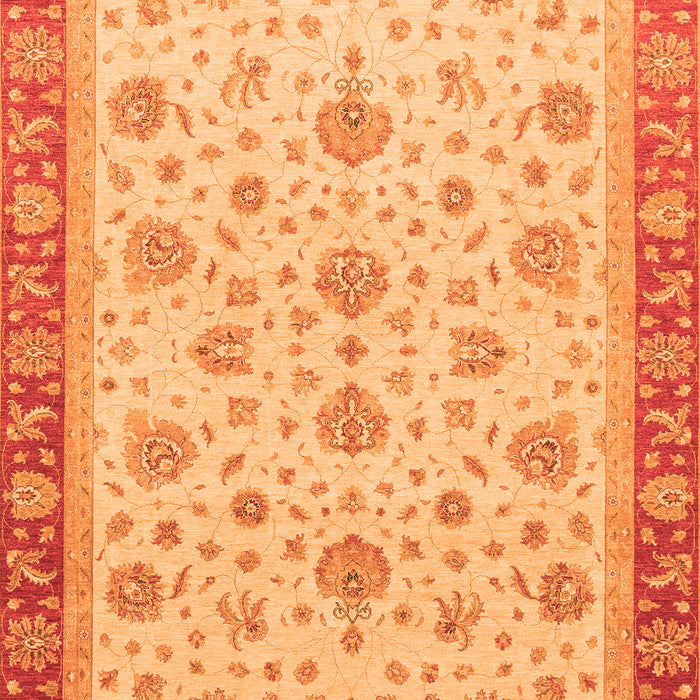 Machine Washable Oriental Orange Traditional Area Rugs, wshabs4057org