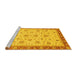 Sideview of Machine Washable Oriental Yellow Traditional Rug, wshabs4057yw