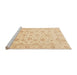 Sideview of Machine Washable Abstract Brown Gold Rug, wshabs4058