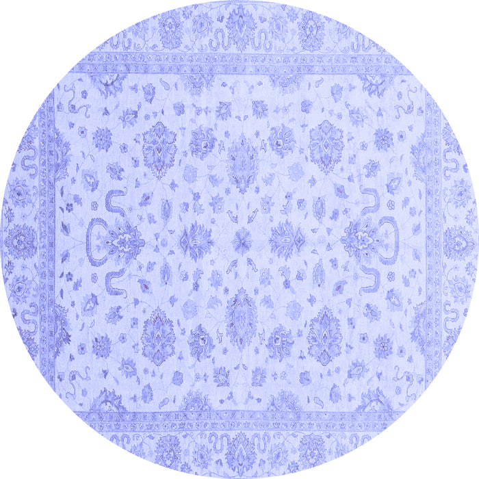 Round Oriental Blue Traditional Rug, abs4058blu