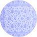 Round Oriental Blue Traditional Rug, abs4058blu