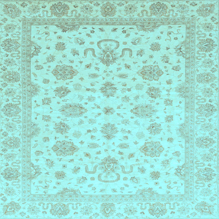 Square Oriental Light Blue Traditional Rug, abs4058lblu