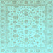 Square Oriental Light Blue Traditional Rug, abs4058lblu