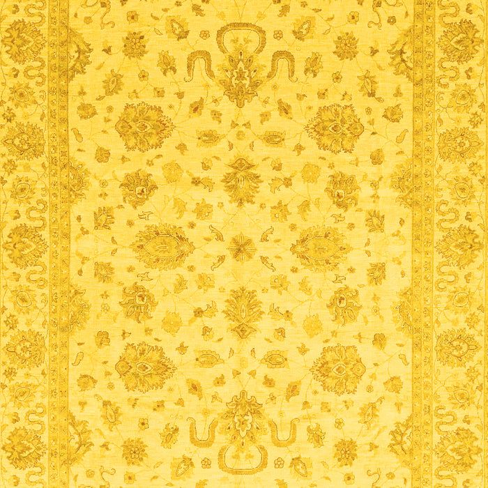 Machine Washable Oriental Yellow Traditional Rug, wshabs4058yw
