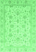 Machine Washable Oriental Emerald Green Traditional Area Rugs, wshabs4058emgrn