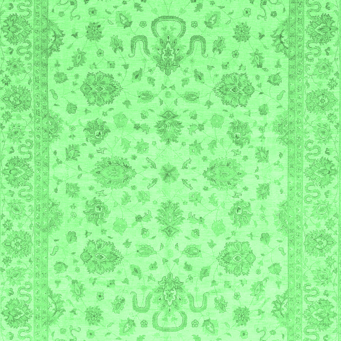 Machine Washable Oriental Emerald Green Traditional Area Rugs, wshabs4058emgrn