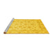 Sideview of Machine Washable Oriental Yellow Traditional Rug, wshabs4058yw