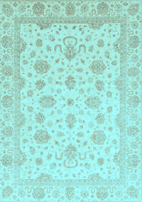 Oriental Light Blue Traditional Rug, abs4058lblu