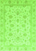 Machine Washable Oriental Green Traditional Area Rugs, wshabs4058grn