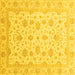 Square Machine Washable Oriental Yellow Traditional Rug, wshabs4058yw