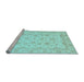 Sideview of Machine Washable Oriental Light Blue Traditional Rug, wshabs4058lblu