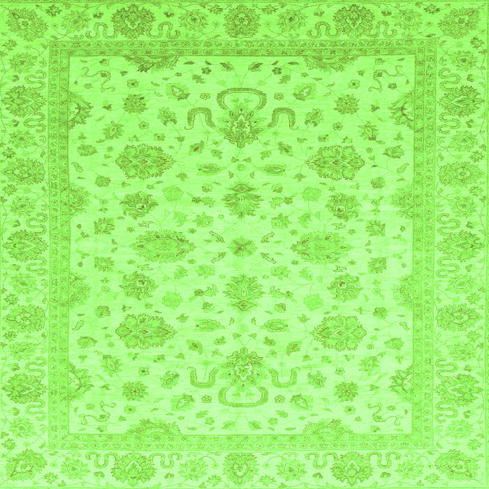 Square Oriental Green Traditional Rug, abs4058grn
