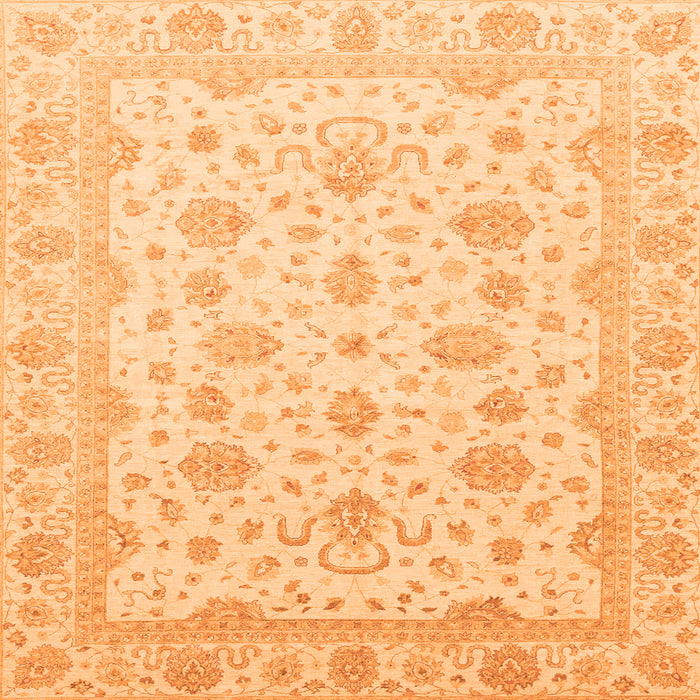 Square Oriental Orange Traditional Rug, abs4058org