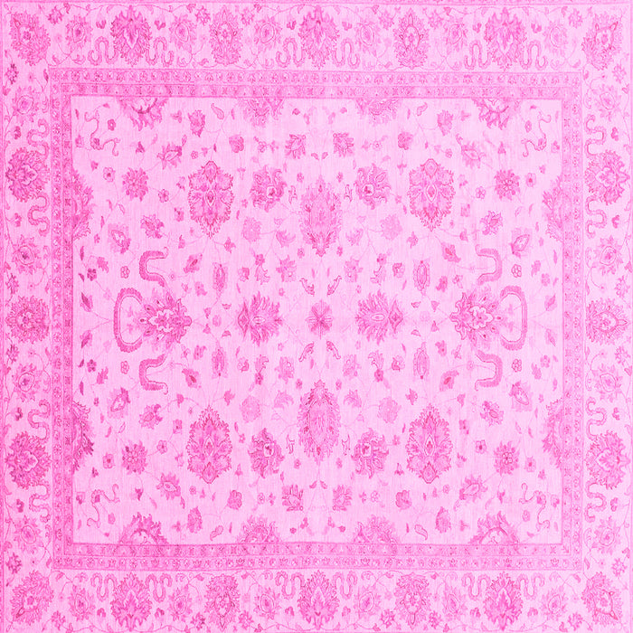 Square Oriental Pink Traditional Rug, abs4058pnk