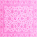 Square Oriental Pink Traditional Rug, abs4058pnk