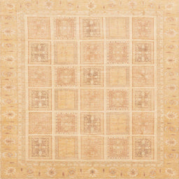 Square Abstract Yellow Modern Rug, abs4059