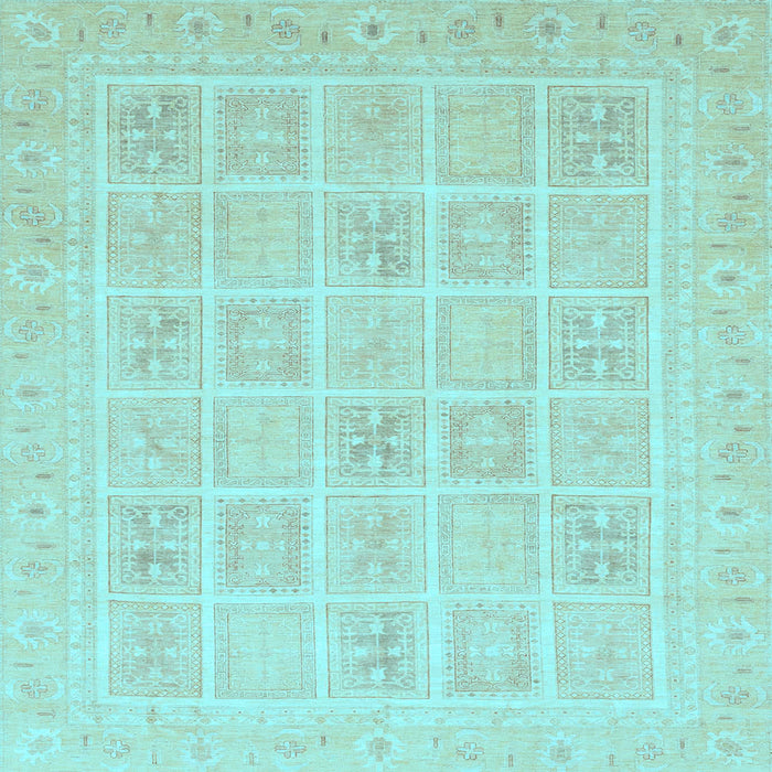 Square Abstract Light Blue Modern Rug, abs4059lblu