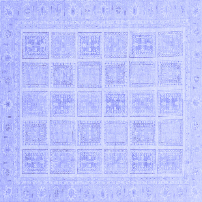 Square Abstract Blue Modern Rug, abs4059blu