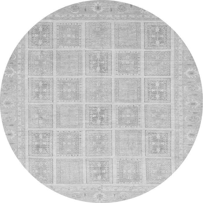 Round Abstract Gray Modern Rug, abs4059gry