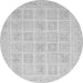 Round Abstract Gray Modern Rug, abs4059gry