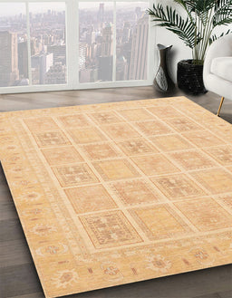 Machine Washable Abstract Yellow Rug in a Family Room, wshabs4059