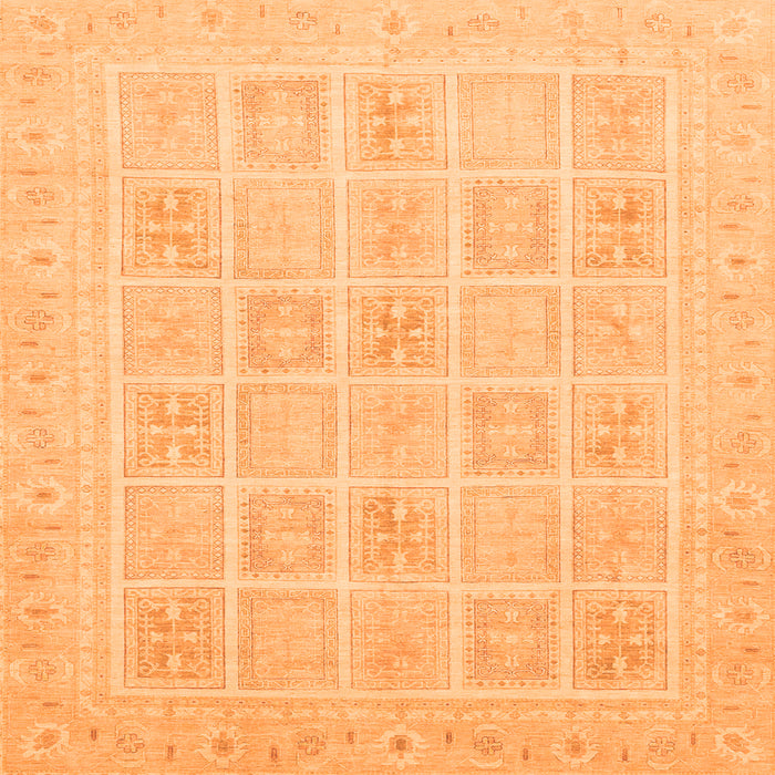 Square Abstract Orange Modern Rug, abs4059org