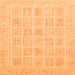 Square Abstract Orange Modern Rug, abs4059org