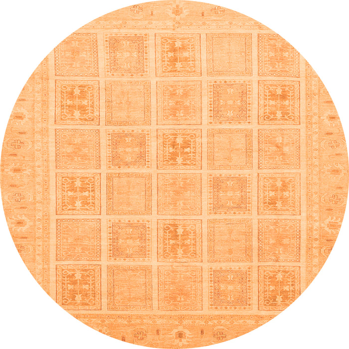 Round Abstract Orange Modern Rug, abs4059org