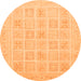 Round Abstract Orange Modern Rug, abs4059org