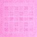 Square Machine Washable Abstract Pink Modern Rug, wshabs4059pnk