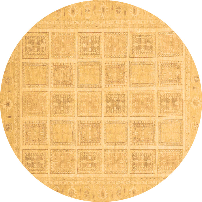 Round Machine Washable Abstract Brown Modern Rug, wshabs4059brn