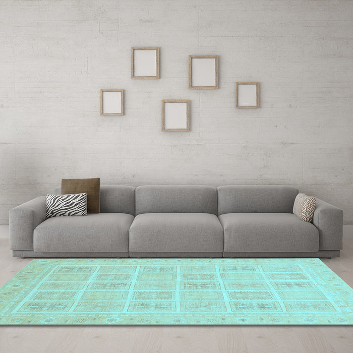 Machine Washable Abstract Light Blue Modern Rug in a Living Room, wshabs4059lblu