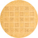 Round Abstract Brown Modern Rug, abs4059brn