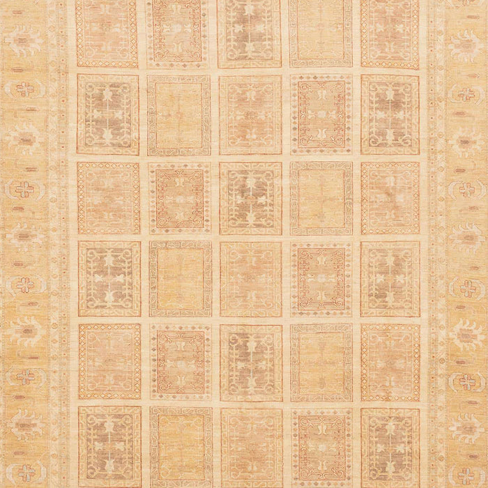 Machine Washable Abstract Yellow Rug, wshabs4059