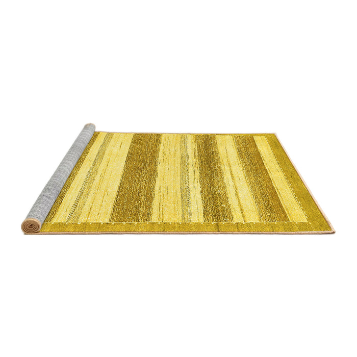 Sideview of Machine Washable Solid Yellow Modern Rug, wshabs405yw
