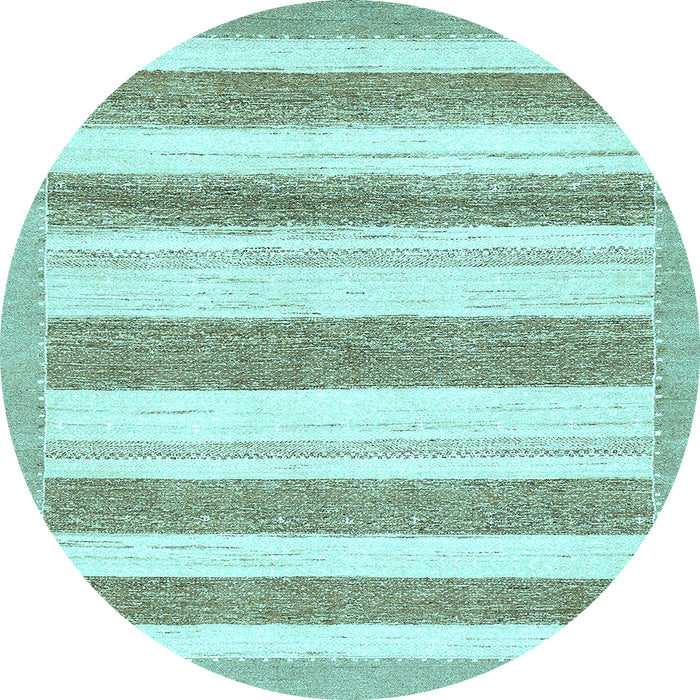 Round Machine Washable Solid Light Blue Modern Rug, wshabs405lblu