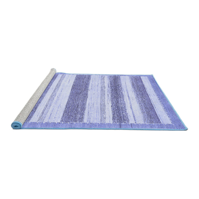Sideview of Machine Washable Solid Blue Modern Rug, wshabs405blu