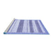 Sideview of Machine Washable Solid Blue Modern Rug, wshabs405blu